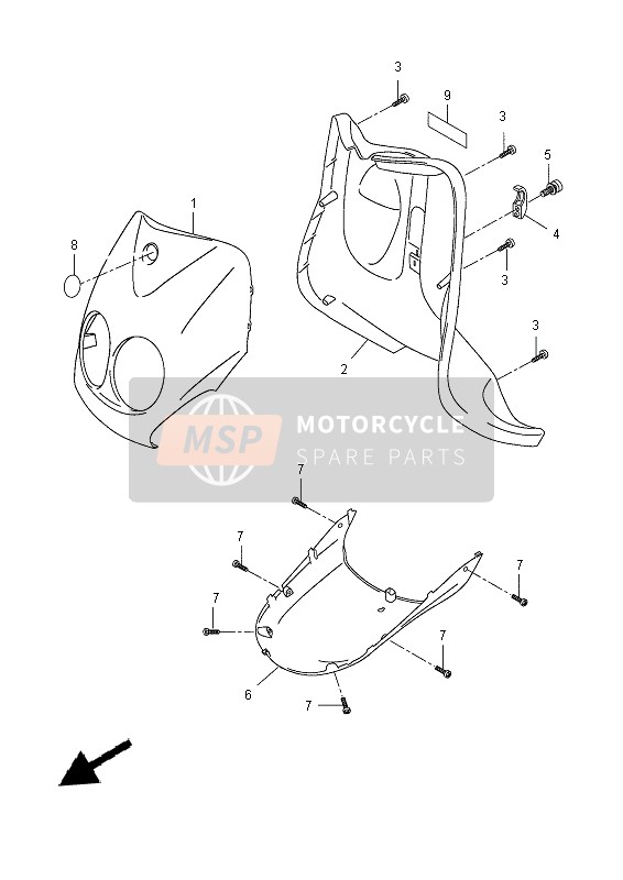 Yamaha YN50FM 2013 Bouclier de jambe pour un 2013 Yamaha YN50FM